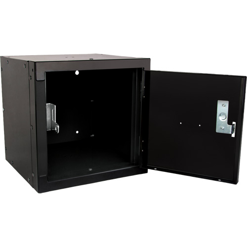 Stackable Cube Locker, 12" x 12" x 12", Steel, Black, Knocked Down Southpoint Industrial Supply