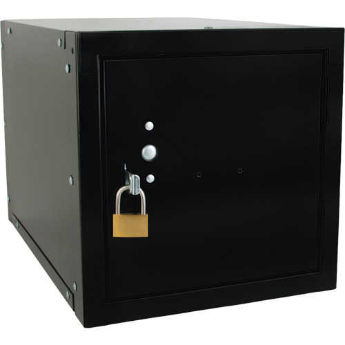Stackable Cube Locker, 12" x 18" x 12", Steel, Black, Knocked Down Southpoint Industrial Supply