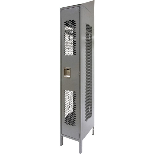 Vented Lockers, 12" x 18" x 88", Steel, Grey, Knocked Down, Perforated Southpoint Industrial Supply