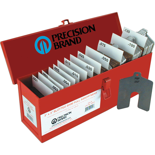 Assortiments de cales d'&eacute;paisseur &agrave; rainure, 3" lo x &eacute;paisseur 0,001"- 0,125", 3" la, Acier inoxydable Southpoint Industrial Supply