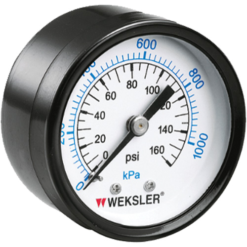 Dry Pressure Gauge, 1-1/2" , 0 - 160 psi, Back Mount, Analogue Southpoint Industrial Supply