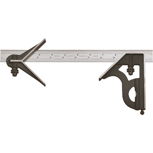 &eacute;querres mixtes &agrave; t&ecirc;te carr&eacute;e & centre - S&eacute;rie No 11HC, avec t&ecirc;te en fonte, 300 mm lo, 0,5 mm Graduations, Acier, Ordinaire Southpoint Industrial Supply