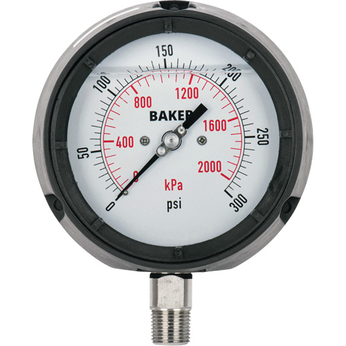 Pressure Gauge, 4-1/2" , 0 - 5000 psi, Bottom Mount, Liquid Filled Analogue Southpoint Industrial Supply