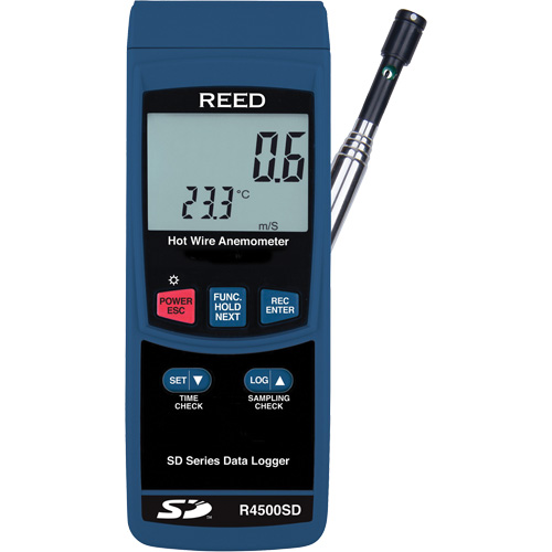 Thermo-Anemometer, Data Logging, 0.2 to 25.0 m/sec Air Velocity Range Southpoint Industrial Supply