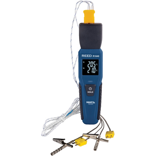 Thermom&egrave;tre &agrave; thermocouple de s&eacute;rie intelligente R1640 avec sondes pour fourneau/cong&eacute;lateur, Contact, Num&eacute;rique, 32-122°F (0-50°C) Southpoint Industrial Supply