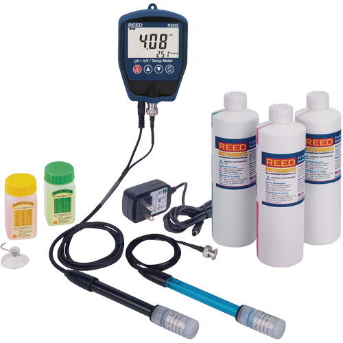 Trousse de pH/mV-m&egrave;tre R3525 avec &eacute;lectrode de potentiel redox, solution de pH/conductivit&eacute; et adaptateur de courant Southpoint Industrial Supply