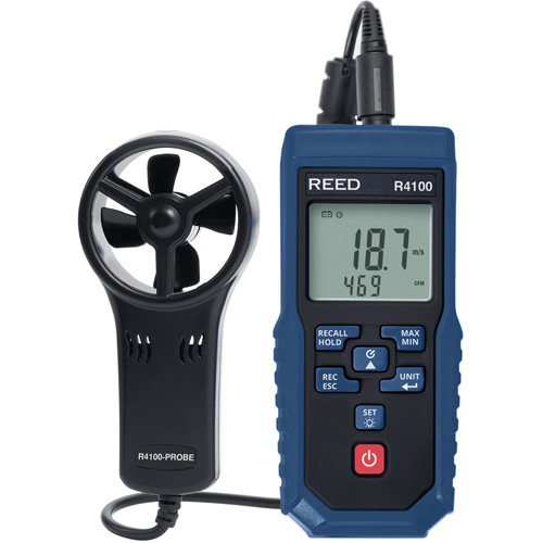 Vane Thermo-Anemometer with Air Volume, Data Logging, 0.4 - 30 m/sec Air Velocity Range Southpoint Industrial Supply