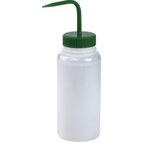 Wide-Mouth Polyethylene Wash Bottle with Green Polypropylene Cap Southpoint Industrial Supply
