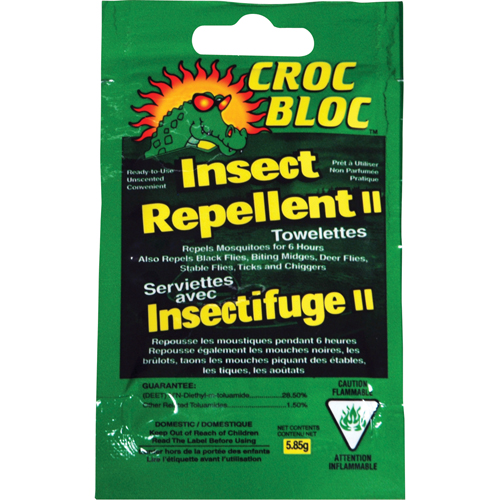 6-hr Insect Repellent , 30% DEET, Towelette, 5.58 g Southpoint Industrial Supply