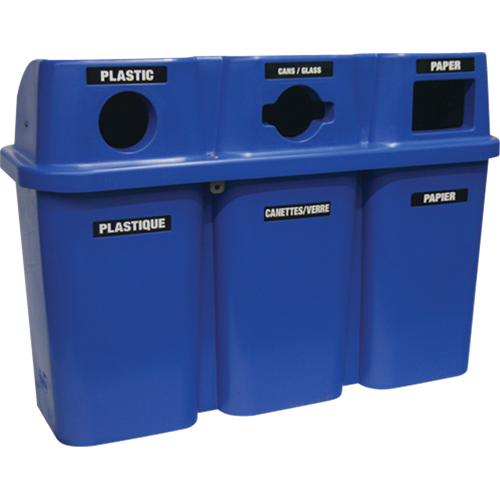 Recycling Containers Bullseye, Curbside, Plastic, 3 x 22 US Gal. Southpoint Industrial Supply