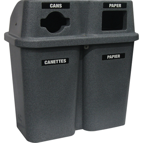 Recycling Containers Bullseye, Curbside, Plastic, 2 x 22 US gal. Southpoint Industrial Supply