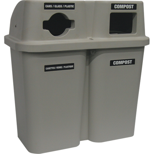 Contenants de recyclage Bullseye, Bord de rue, Plastique, 2 x 22 gal. US Southpoint Industrial Supply