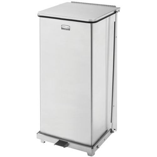 Corbeille &agrave; p&eacute;dale carr&eacute;e avec doublure Defenders, Acier inoxydable, Capacit&eacute; 13 gal. US Southpoint Industrial Supply