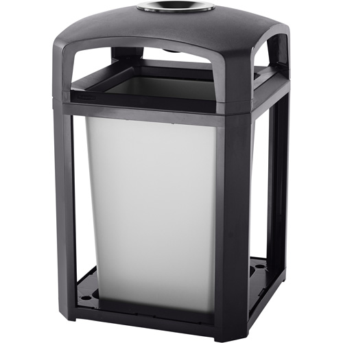 Landmark Series Waste Receptacle & Ash Tray, Plastic, 35 US gal. Capacity, 40" Height Southpoint Industrial Supply