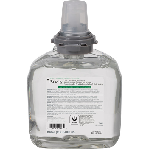 Savon pour les mains certifi&eacute; vert pour distributeur PROVON TFX, Mousse, 1200 ml, Parfum&eacute; Southpoint Industrial Supply