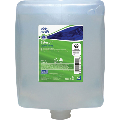 Savon pour les mains, les cheveux et le corps Estesol PURE, Cr&egrave;me, 4 L, Recharge, Fraîcheur Southpoint Industrial Supply