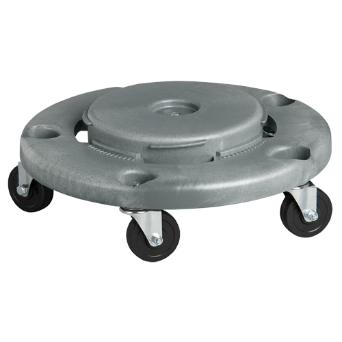 Waste Container Dolly, Polyethylene, Grey, Fits: 24" Dia. Southpoint Industrial Supply