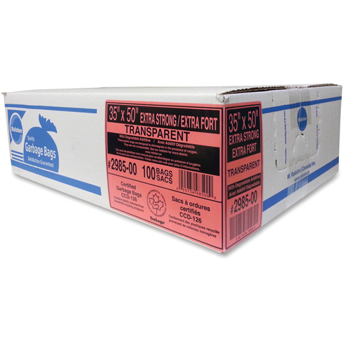Sacs &agrave; d&eacute;chets de calibre industriel, T-Fort, 35" la x 50" lo, 0,95 mil, Transparent Southpoint Industrial Supply