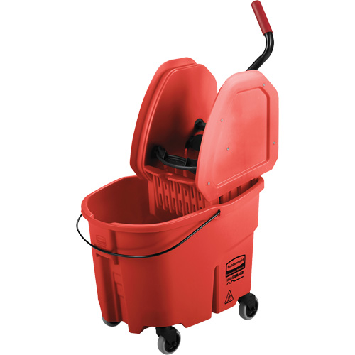 WaveBrake&reg; Mop Bucket & Wringer Combo Pack, Down Press, 8.75 US Gal.(35 Quart), Red Southpoint Industrial Supply