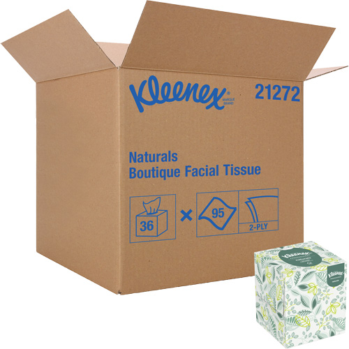 Papiers-mouchoirs Naturals Boutique* de Kleenex, 2 pli, 7,8" lo x 8,3" la, 95 feuilles/boîte Southpoint Industrial Supply