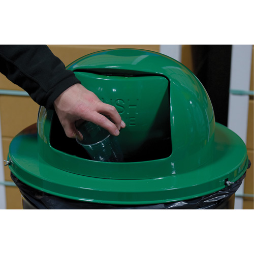 Drum Waste Disposal Top, Dome Lid, Metal, Fits Container Size: 23-1/2" Dia. Southpoint Industrial Supply