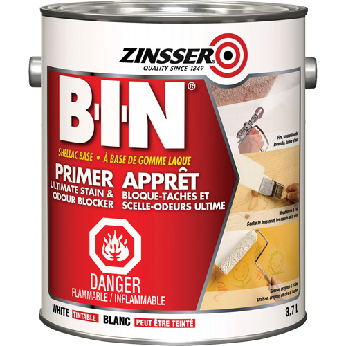 B-I-N&reg; Shellac-Base Sealer Primer, 3.7 L, Gallon, Tintable White Southpoint Industrial Supply