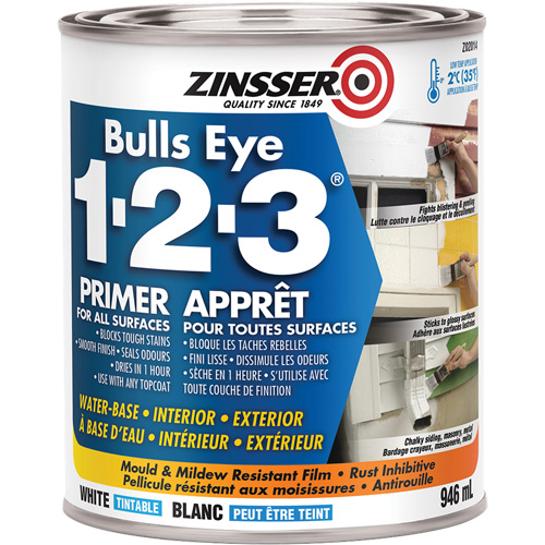 Appr&ecirc;t &agrave; base d'eau Bulls Eye 1-2-3, 946 ml, Canette, Blanc Southpoint Industrial Supply