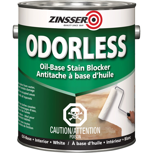 Odourless Oil-Base Stain Blocking Primer, White, Very Flat, 3.78 L, Gallon Southpoint Industrial Supply