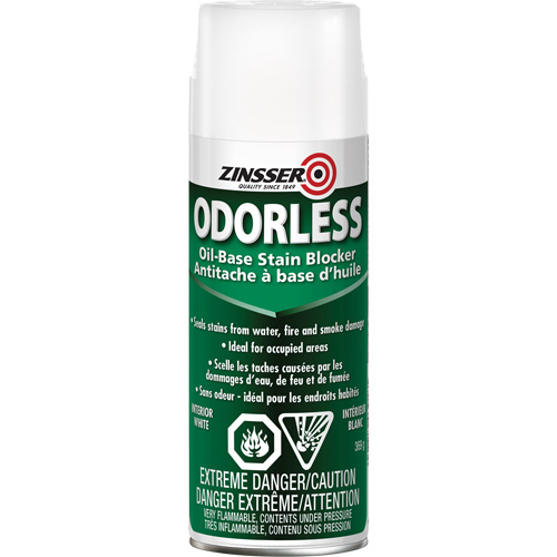 Odourless Oil-Base Stain Blocking Primer, White, Very Flat, Aerosol Can Southpoint Industrial Supply