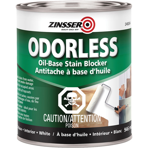 Odourless Oil-Base Stain Blocking Primer, White, Very Flat, 946 ml, Can Southpoint Industrial Supply