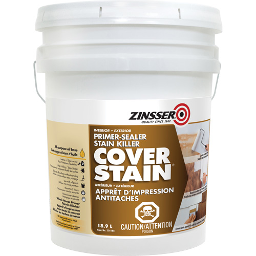 Scellant d'appr&ecirc;t &agrave; base d'huile Cover Stain, 18,9 L, Seau, Blanc Southpoint Industrial Supply
