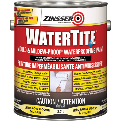 Watertite&reg; Mold & Mildew-Proof Waterproofing Paint, White, Eggshell, 3.78 L, Gallon Southpoint Industrial Supply