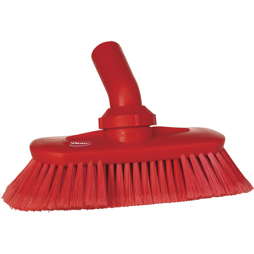Brosse de lavage aliment&eacute;e en eau et &agrave; angle r&eacute;glable, Soies Doux, Longueur de 9-1/4", Rouge Southpoint Industrial Supply