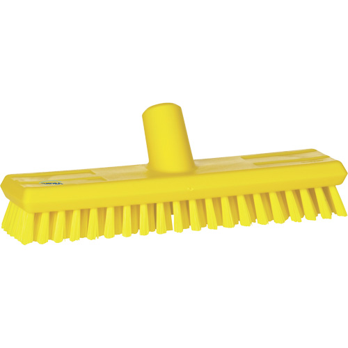 Brosse lave-pont aliment&eacute;e en eau, Crins Extra-ferme, 10-3/4", Polyester, Jaune Southpoint Industrial Supply