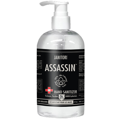 D&eacute;sinfectant pour les mains 54 Assassin, 500 ml, Bouteille &agrave; pompe, 70 % alcool Southpoint Industrial Supply