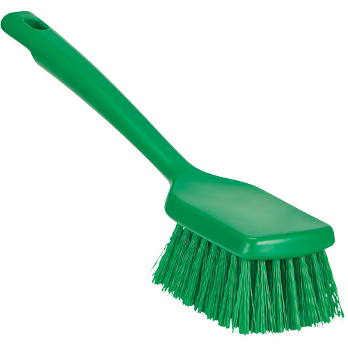 ColorCore Short Handle Brush, Stiff Bristles, 12" Long, Green Southpoint Industrial Supply