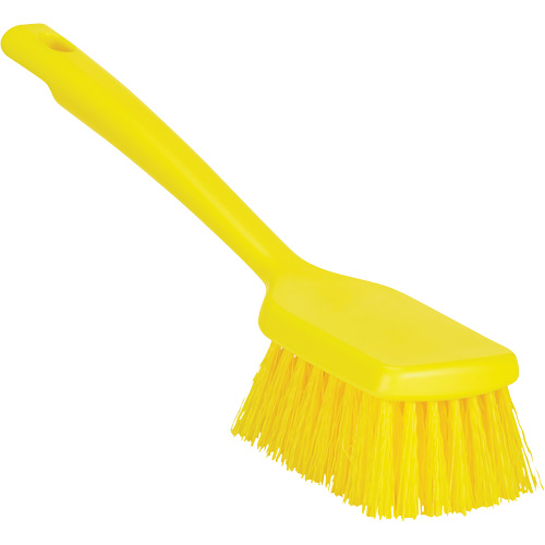 ColorCore Short Handle Brush, Stiff Bristles, 12" Long, Yellow Southpoint Industrial Supply