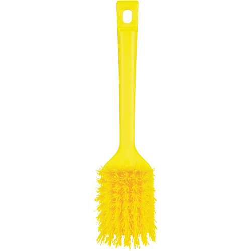 ColorCore Short Handle Brush, Stiff Bristles, 12" Long, Yellow Southpoint Industrial Supply