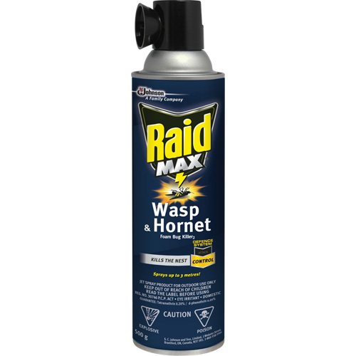 Mousse insecticide contre les gu&ecirc;pes et les frelons Raid Max, 500 g, Canette a&eacute;rosol, &agrave; base de solvant Southpoint Industrial Supply
