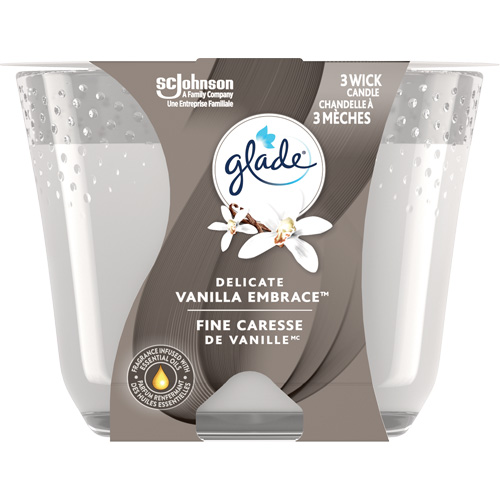 Chandelle &agrave; trois m&egrave;ches Glade, Fine caresse de vanille Southpoint Industrial Supply