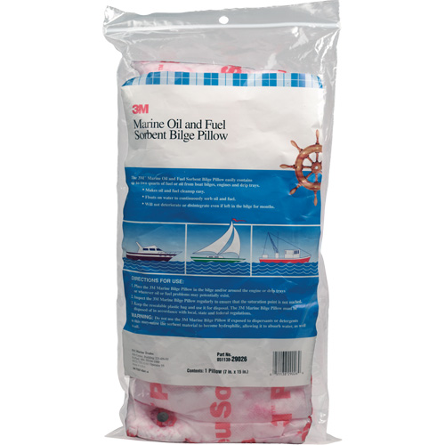 Marine Oil and Fuel Absorbent Bilge Pillow, Oil Only, 15" L x 7" W, 12.1 gal Absorbency/Pkg. Southpoint Industrial Supply