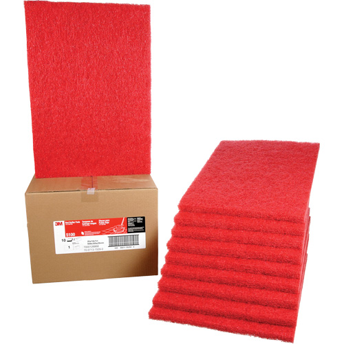 Tampon de nettoyage pour tapis, 14" x 20", Lustrage/Nettoyage, Rouge Southpoint Industrial Supply
