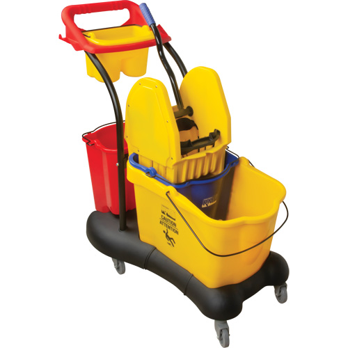 Multifunctional Mop Trolley, Down Press, 9.5 US Gal.(38 Quart), Yellow Southpoint Industrial Supply