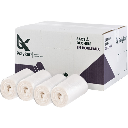 Sacs &agrave; d&eacute;chets de haute densit&eacute;, Utilitaire, 36" la x 26" lo, 13 microns, Givr&eacute;, Capacit&eacute; 45 L (12 gal.) Southpoint Industrial Supply