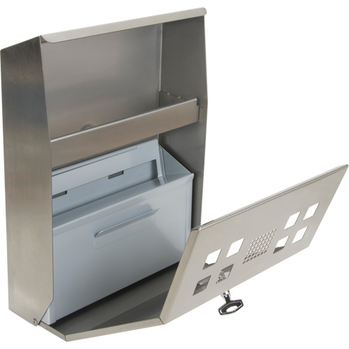 Cendrier, Montage mural, Acier inoxydable, Capacit&eacute; 1.6 Litres, Hauteur 13-4/5" Southpoint Industrial Supply