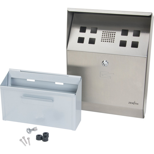 Smoking Receptacle, Wall-Mount, Stainless Steel, 1 Litre Capacity, 11-4/5" Height Southpoint Industrial Supply