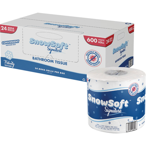 Snow Soft Premium Toilet Paper, 2 Ply, 600 Sheets/Roll, 145' Length, White Southpoint Industrial Supply
