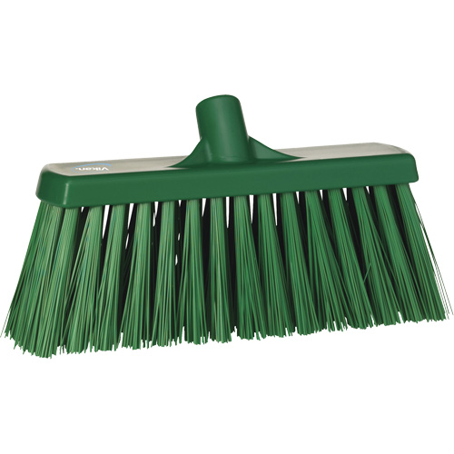 Heavy-Duty Push Broom, Stiff Bristles, 13", Polyester, Green Southpoint Industrial Supply