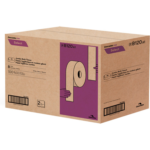 Papier hygi&eacute;nique Pro Select, Rouleau G&eacute;ant, 2 Pli, Longueur 900', Blanc Southpoint Industrial Supply
