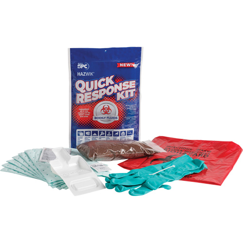 Hazwik&reg; Quick Response Spill Kit for Bodily Fluids, Biohazard, Bag, 0.49 US gal. Absorbancy Southpoint Industrial Supply